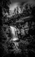 Looking Glass Falls in Moonlight On1 Oct 2015 16x10 BW-1